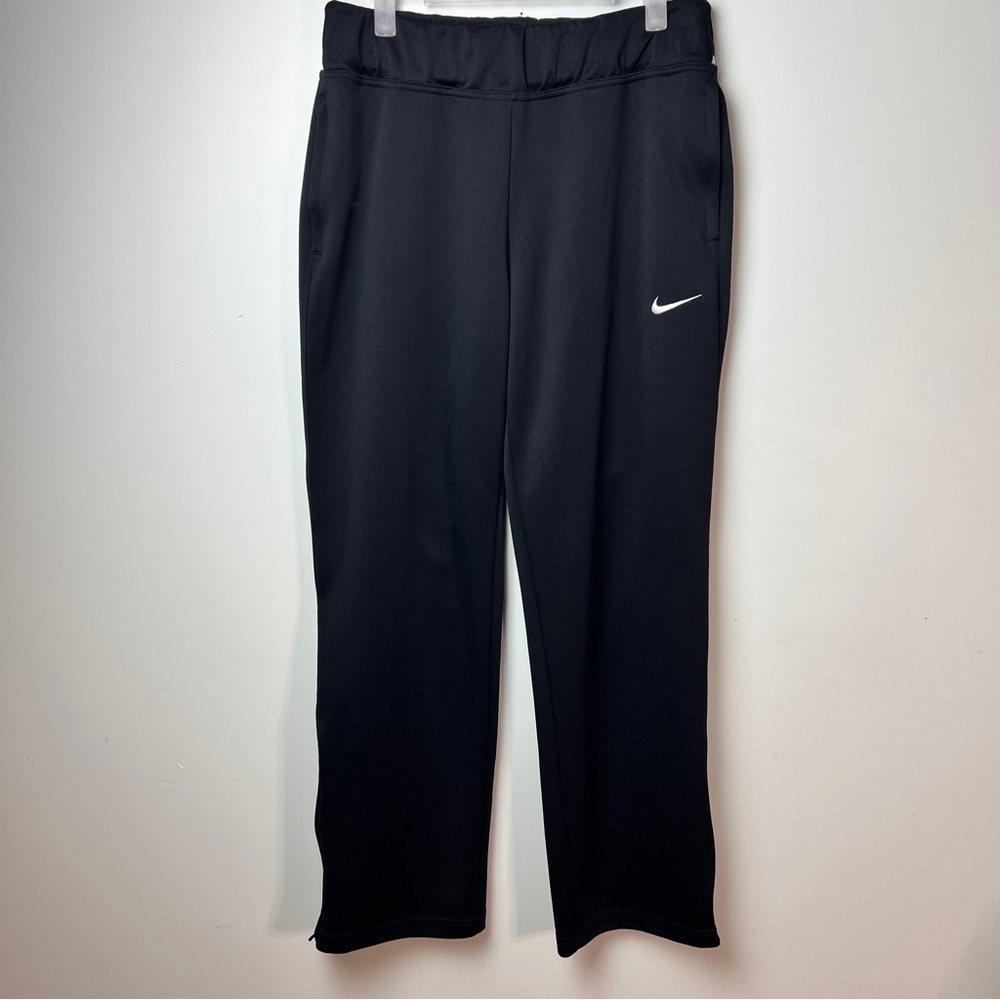 Nike Dry-Fit Black Athletic Track Pants | Men's Medium | Drawstring | Straight